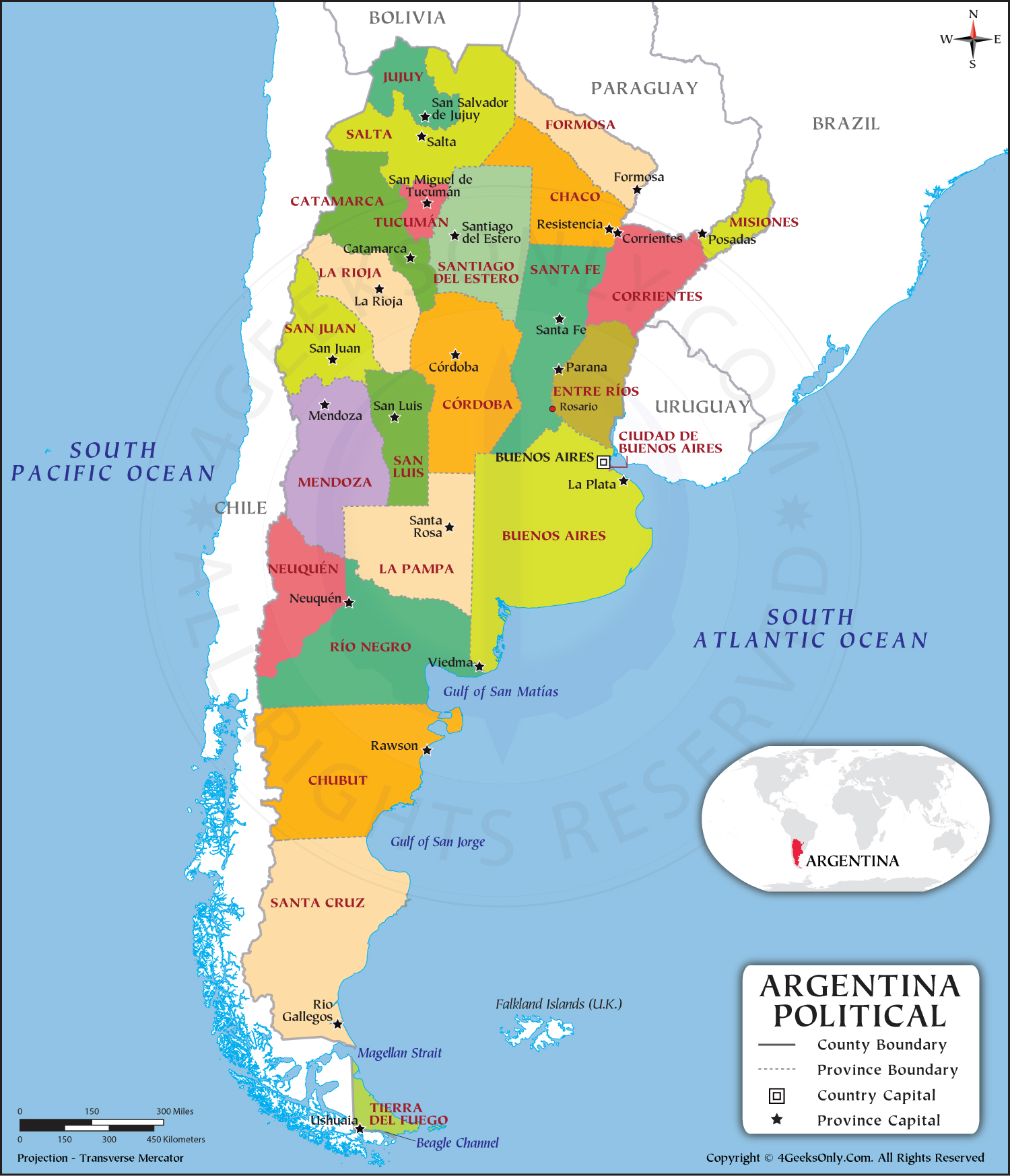 Argentina Province Map HD