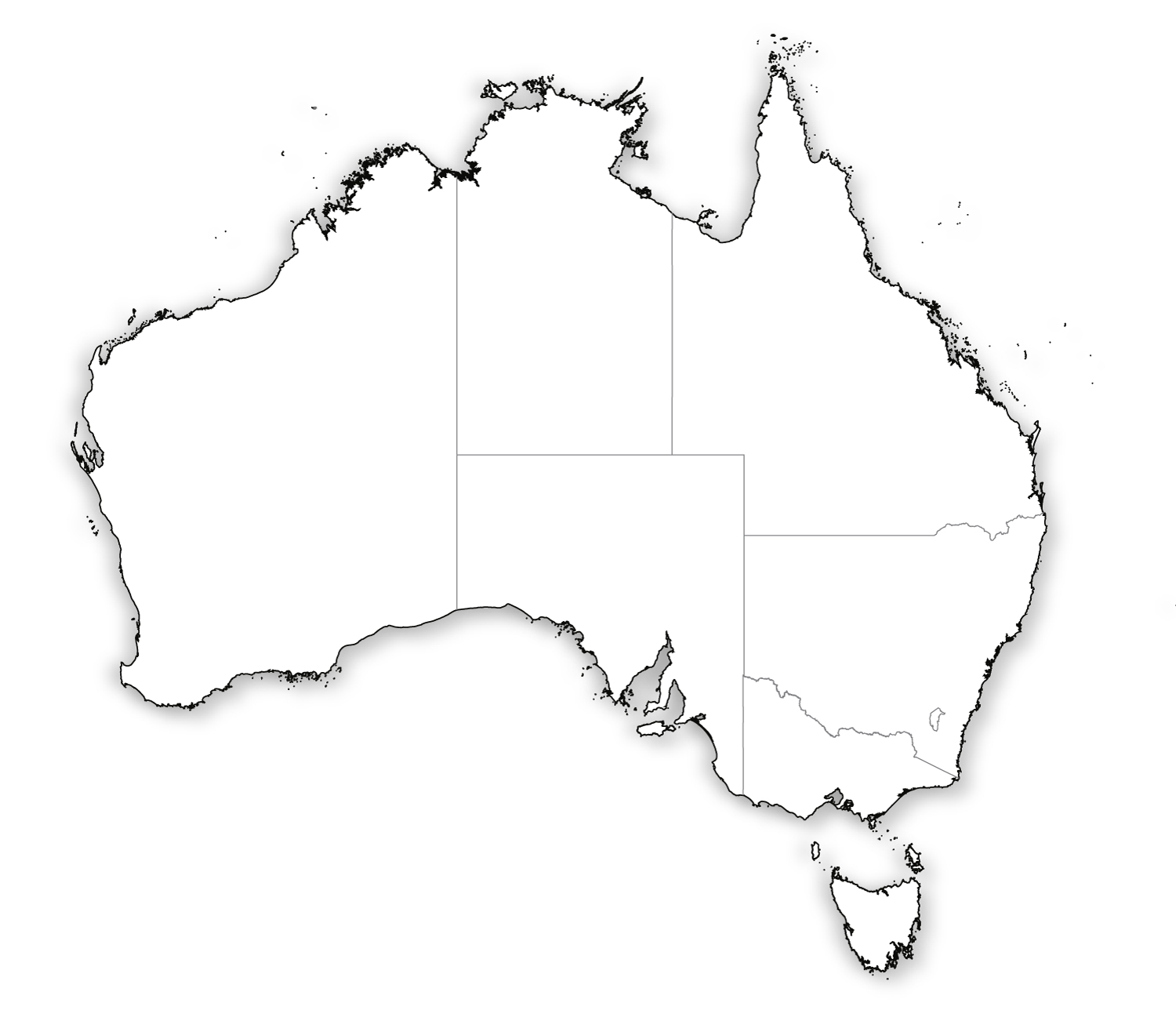 Blank Map of Australia HD