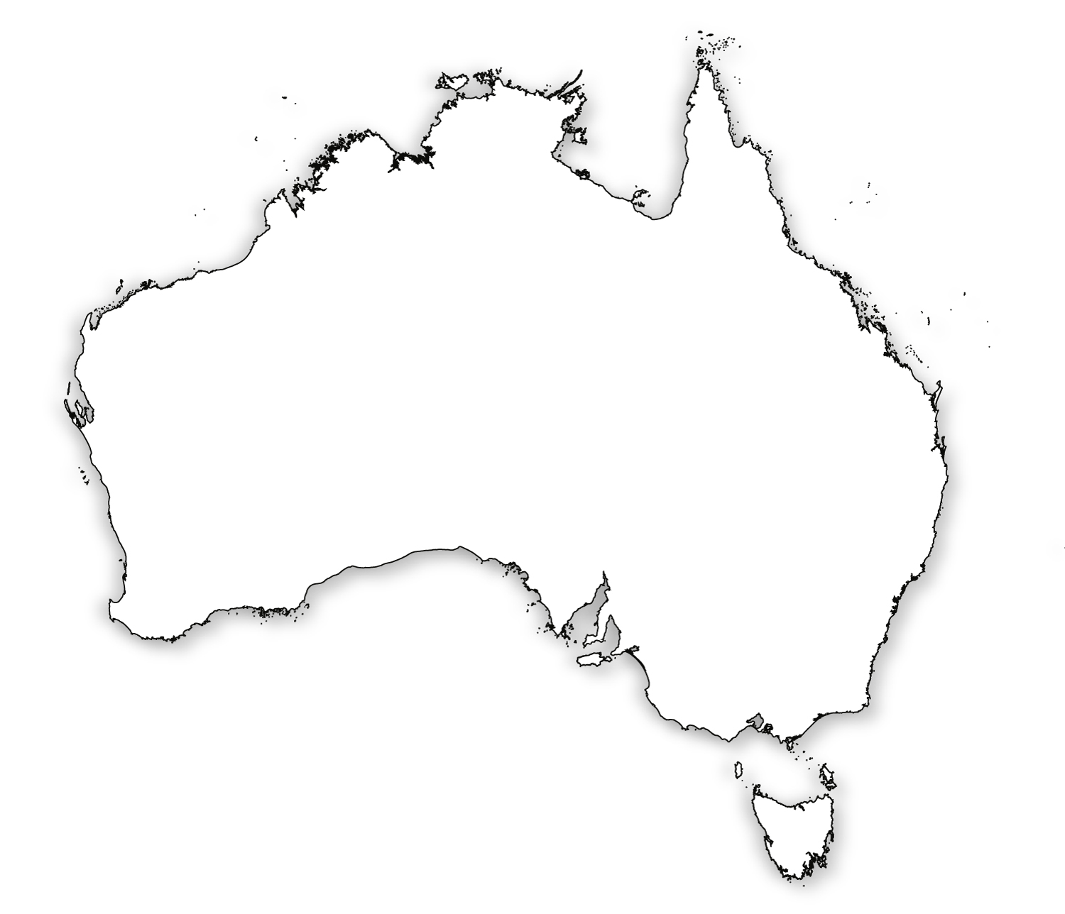 Outline Map of Australia HD
