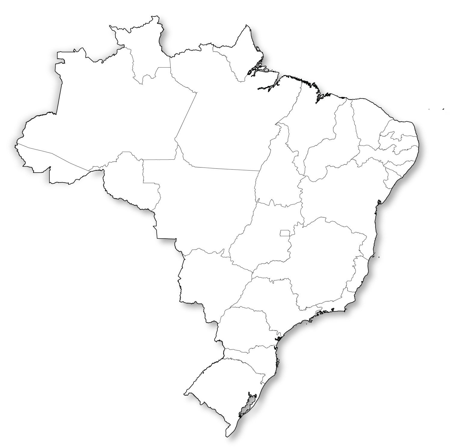 Blank Map of Brazil HD