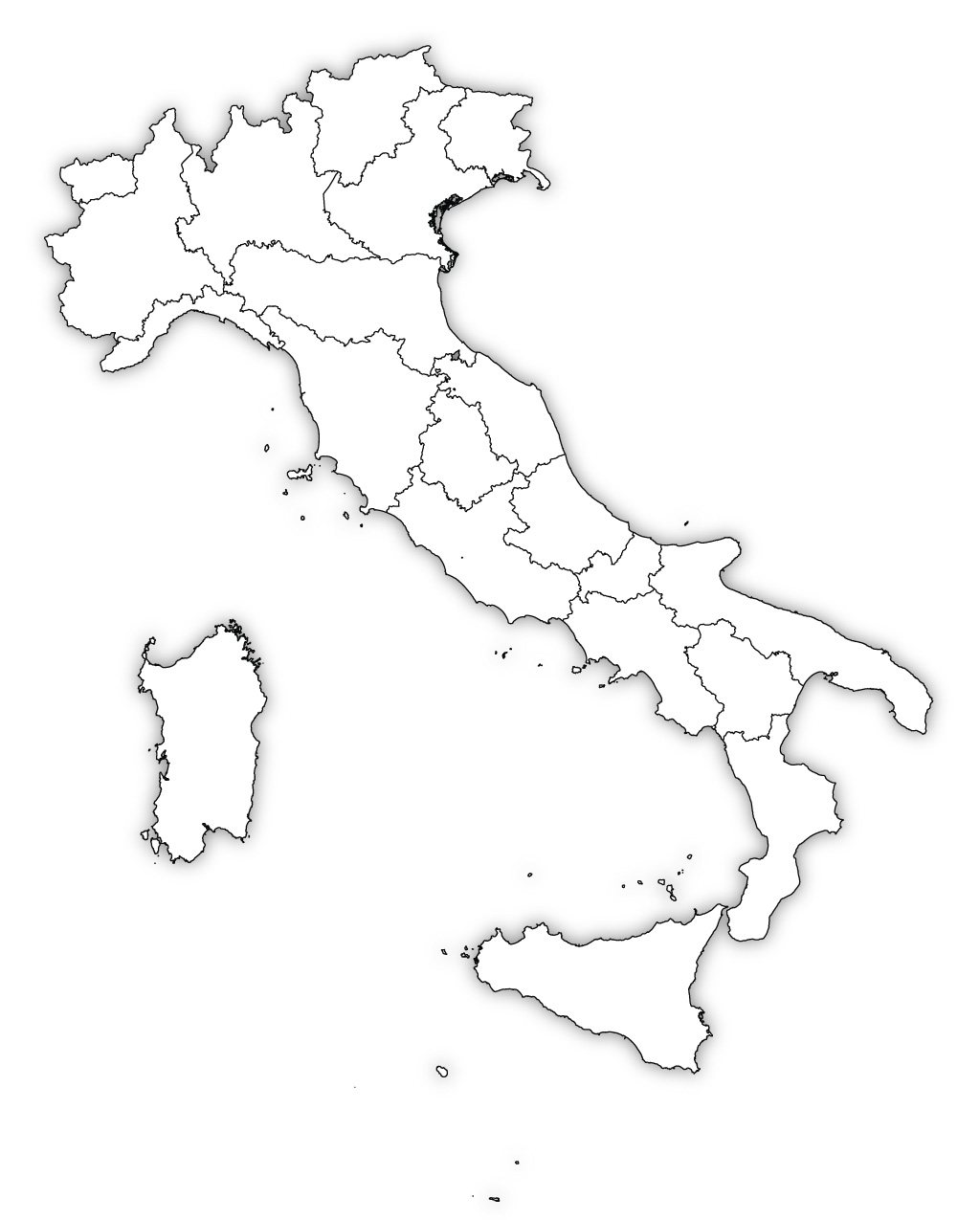 Italy Outline Map Italy Blank Map