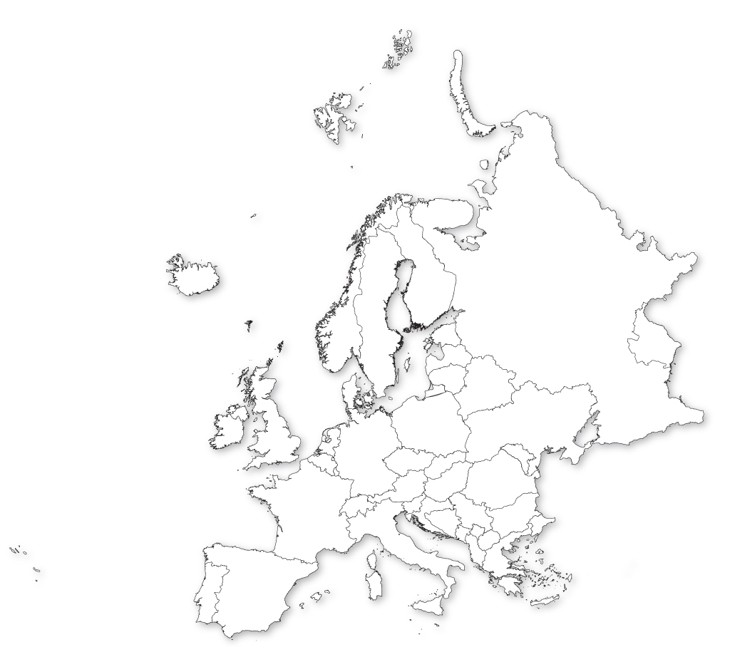 europe map countries blank