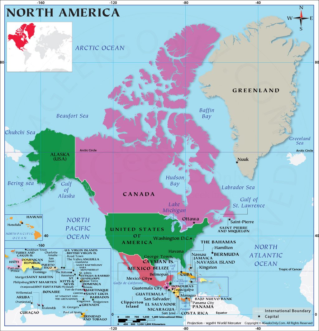 North American Countries How Many Countries In North America