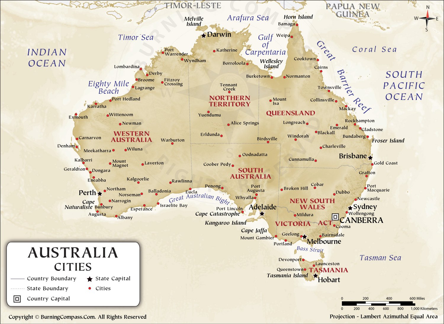 Australia Cities Map HD