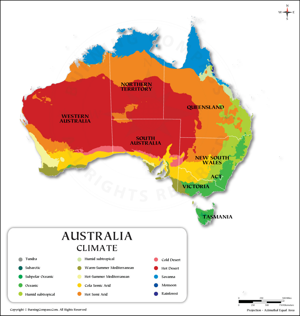 Australia Climate Map, Australia Climate Zones Map