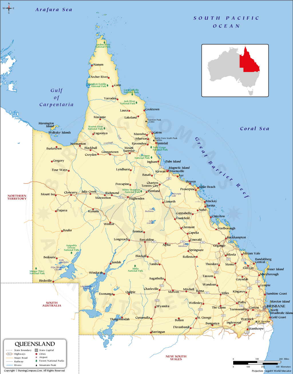 Queensland Map, Map of Queensland