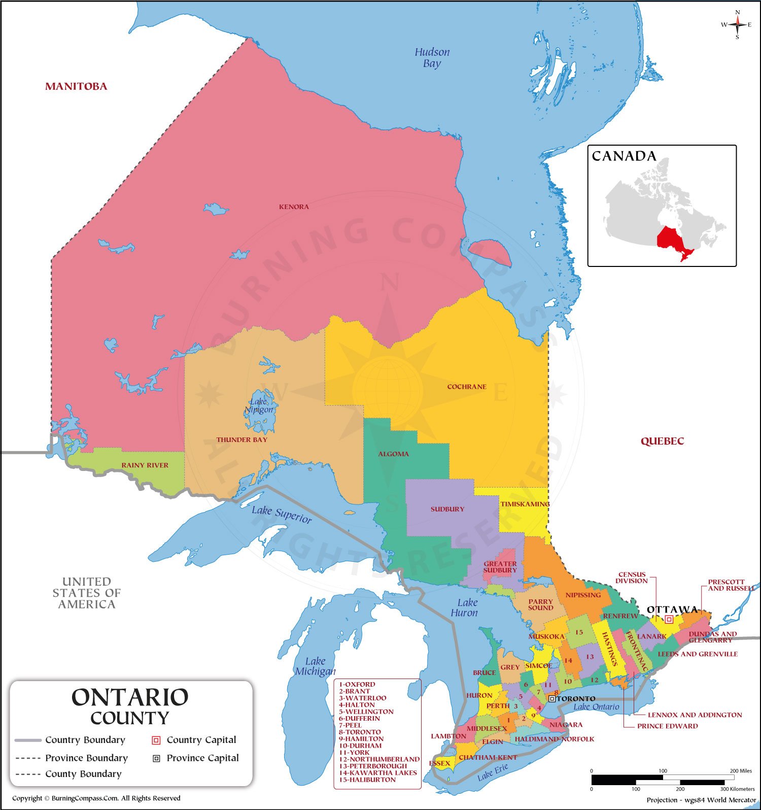 Ontario County Map HD