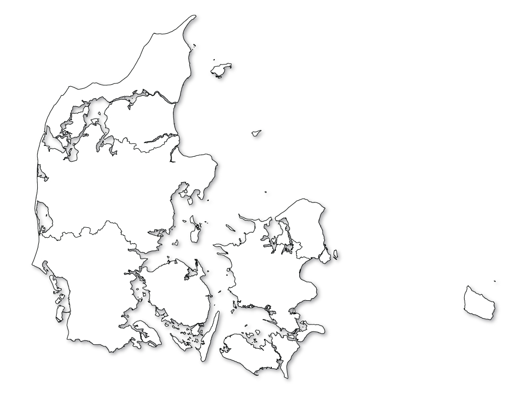Denmark Outline Map, Denmark Blank Map