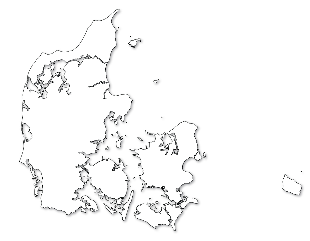 Denmark Outline Map, Denmark Blank Map