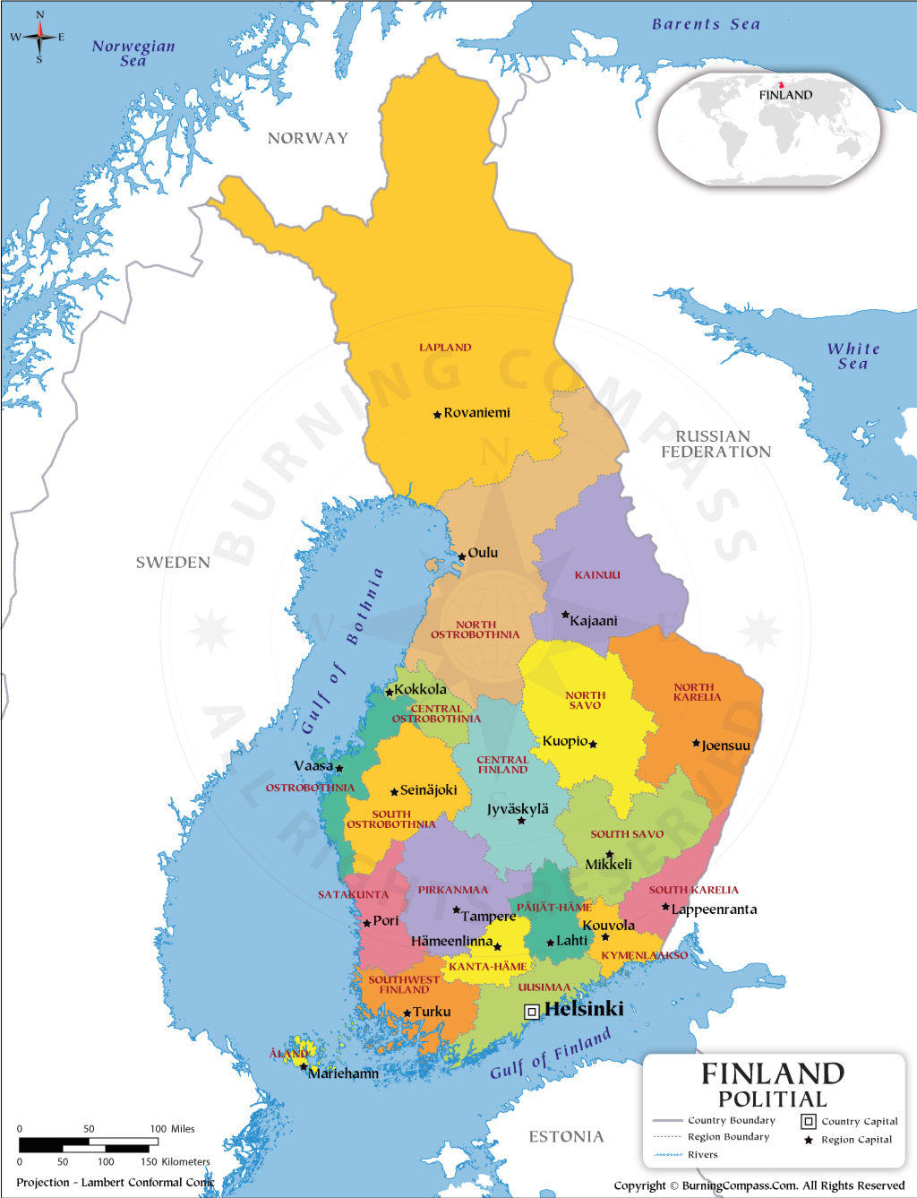 Finland Political Map