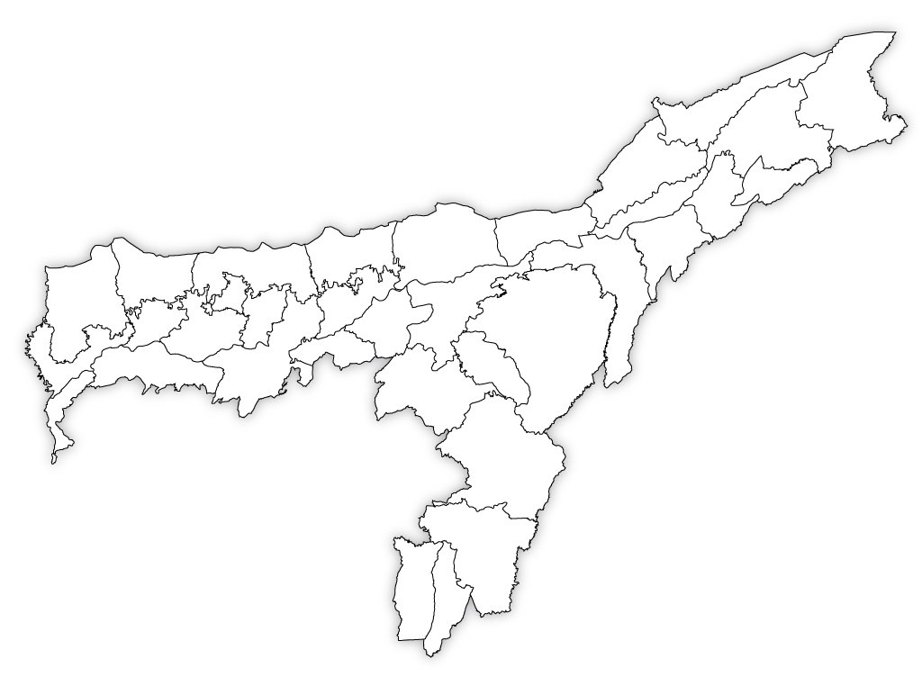 Assam Outline Map Assam Blank Map   Assam Blank Map 