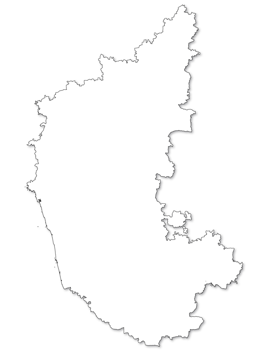 Karnataka Outline Map, Karnataka Blank Map