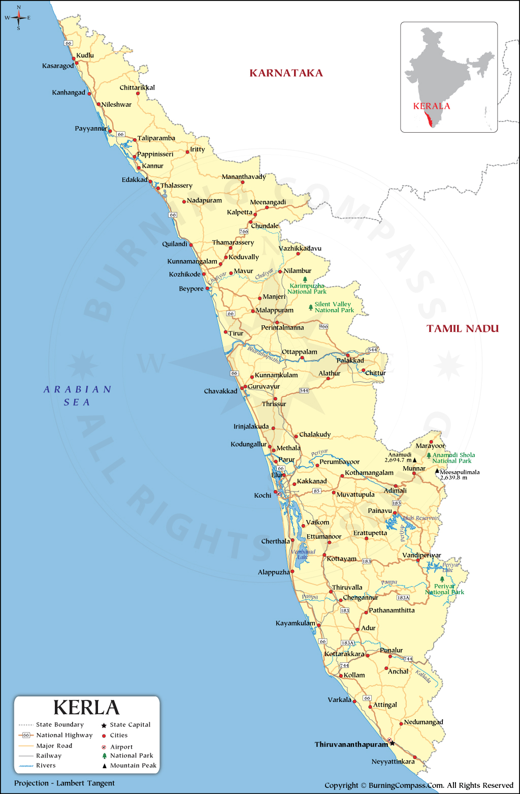 South Kerala Districts Map Kerala Map, Kerala State Map