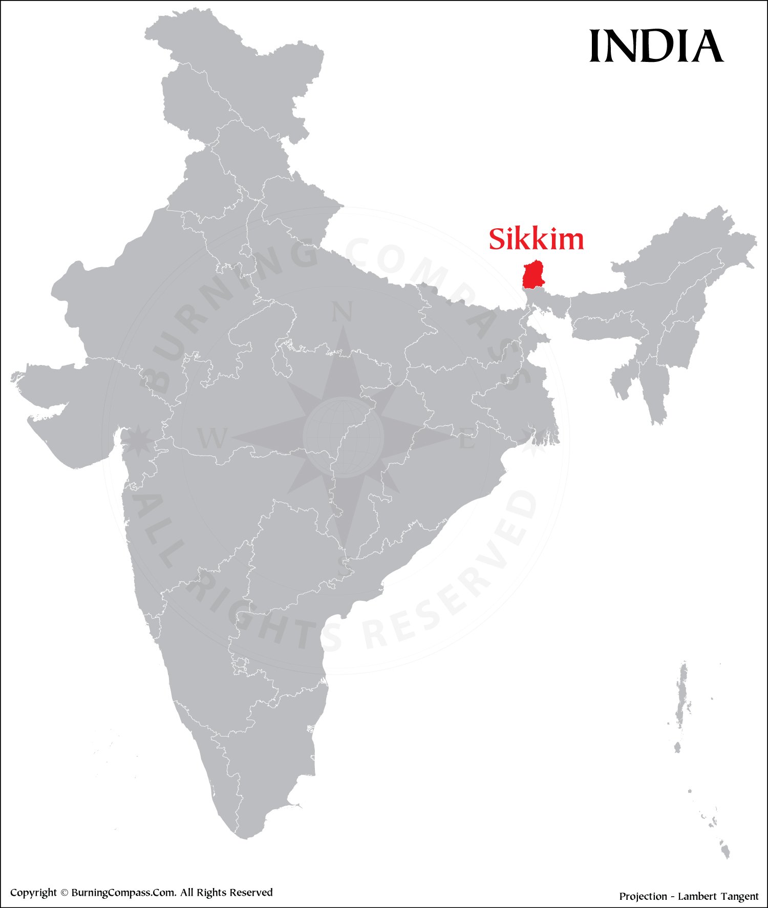 Sikkim on India Map HD