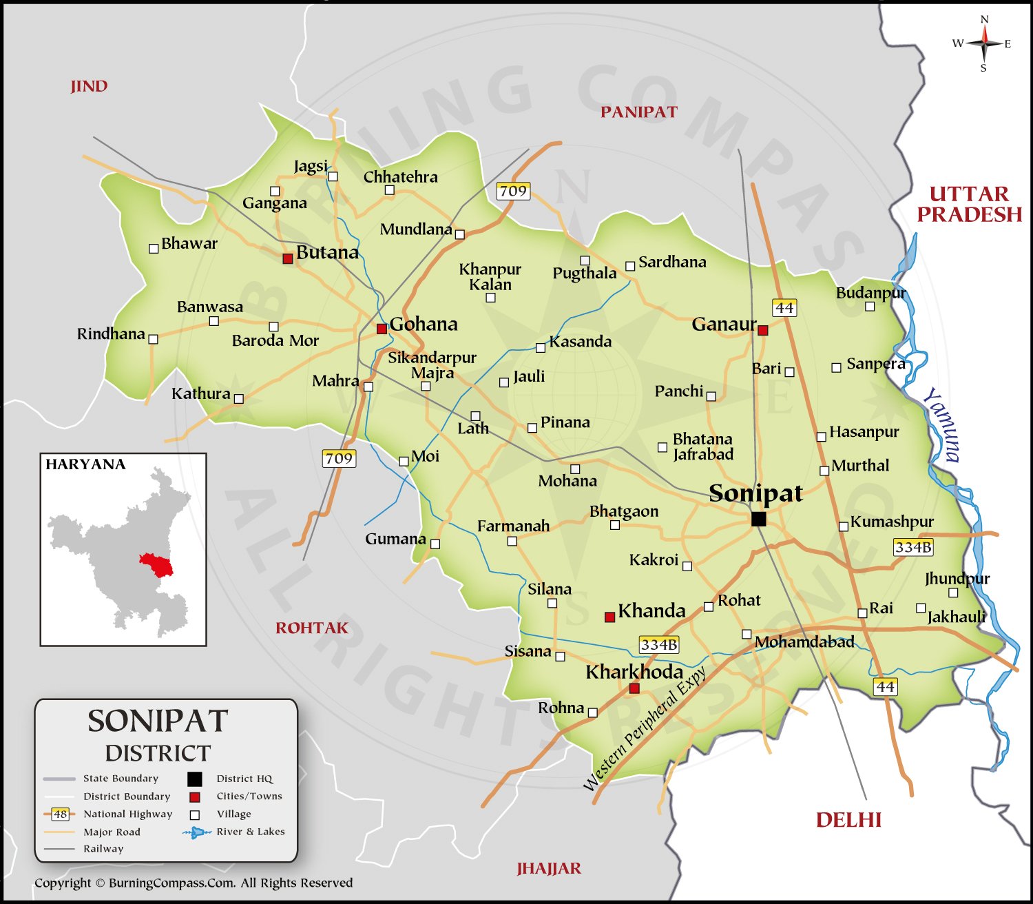 Sonipat District Map HD