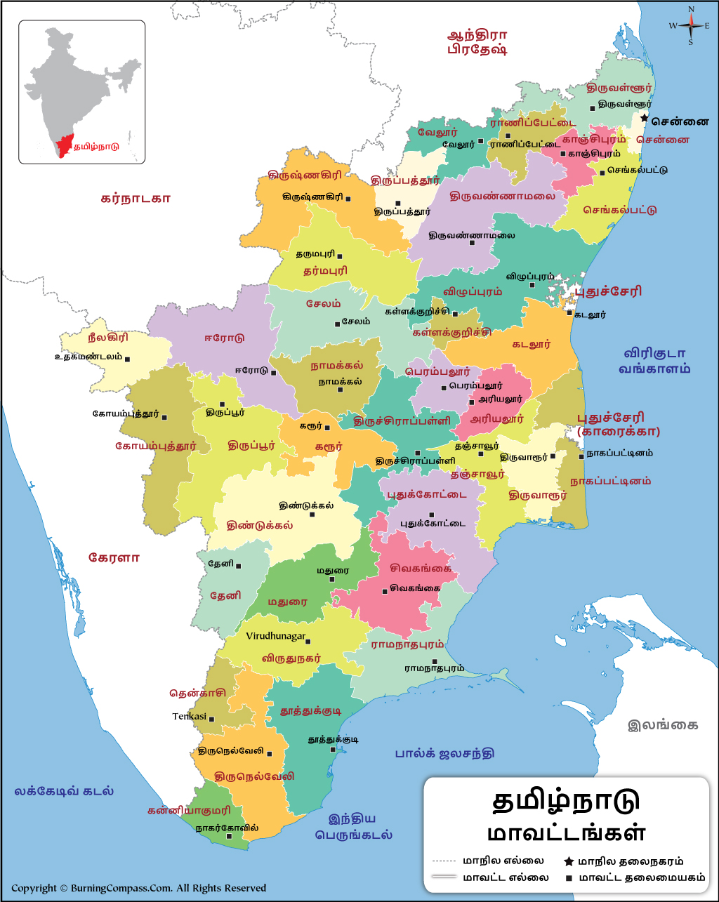 Tamil Nadu Map In Tamil 
