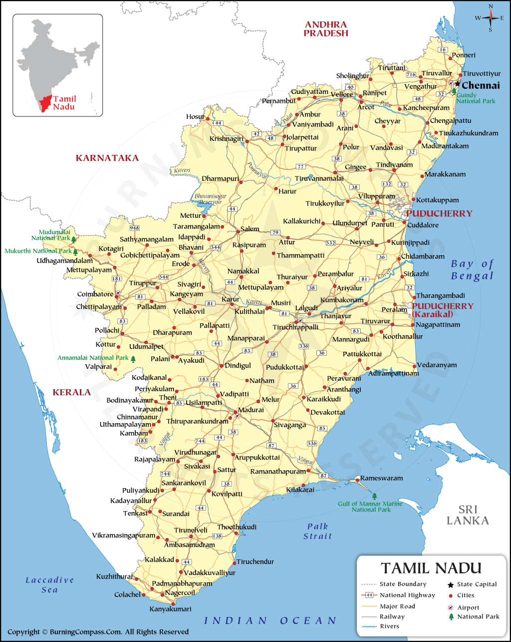 Tamil Nadu Map 