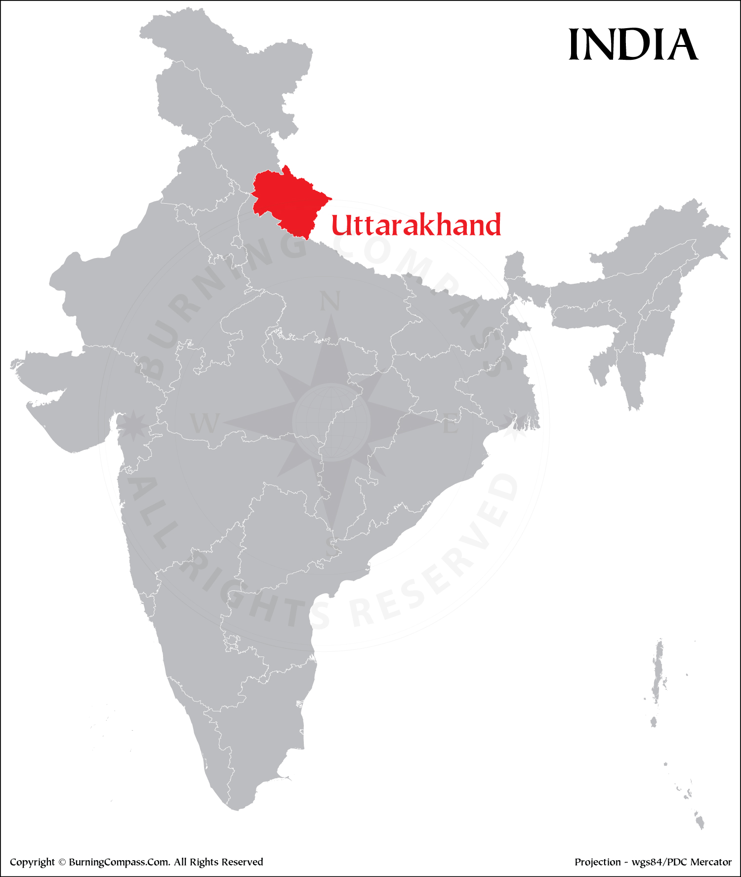Uttarakhand On India Map Hd 