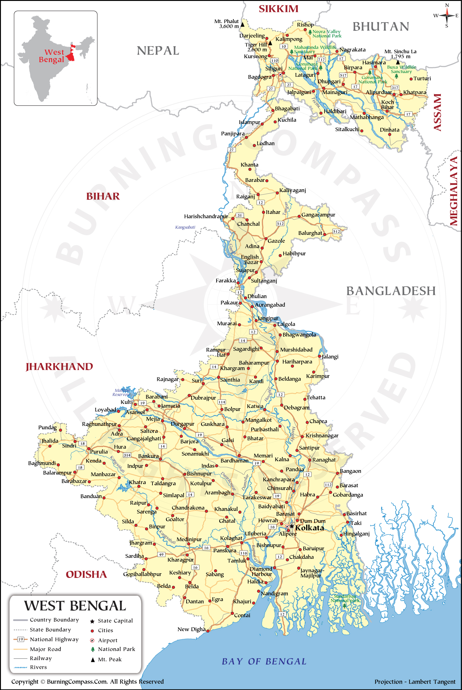 Political Map Of Wb West Bengal Map Hd