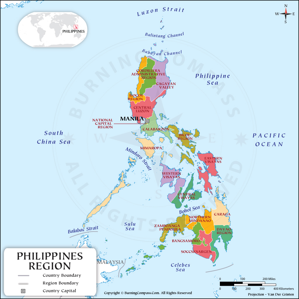Political Map Of The Philippines With Regions