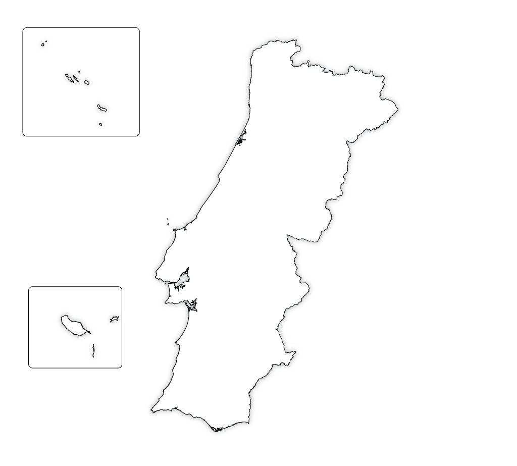 Portugal free map, free blank map, free outline map, free base map  boundaries