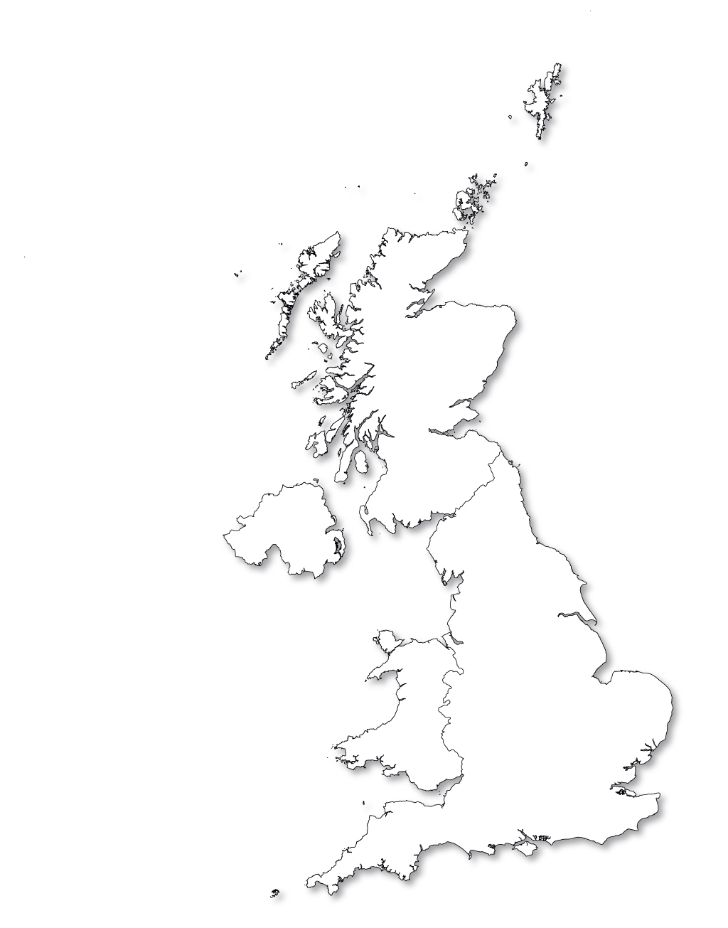 United Kingdom Outline Map, United Kingdom Blank Map