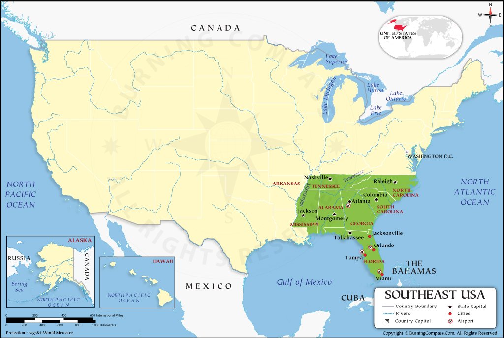 Southeast Usa Map