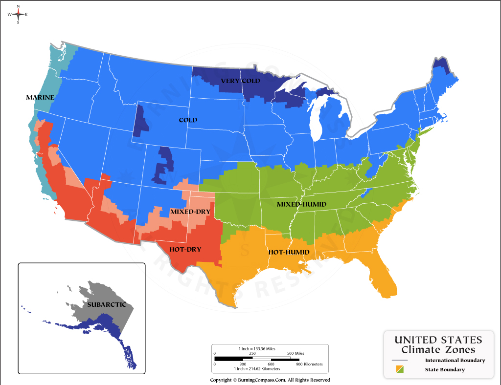 US Climate Map, US Climate Zone Map, United States Climate Map