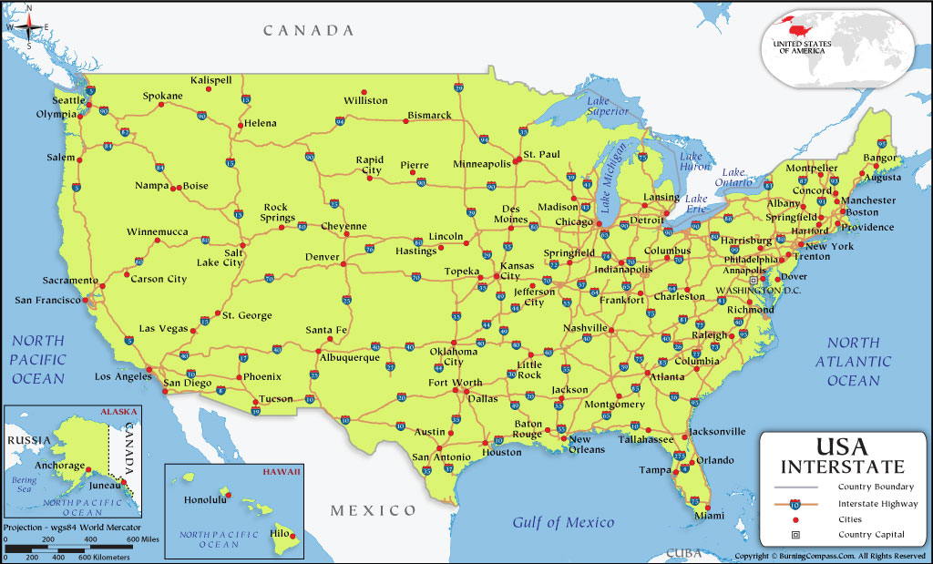 Us Interstate Map Usa Interstate Map Us Interstate Highway Map 7395