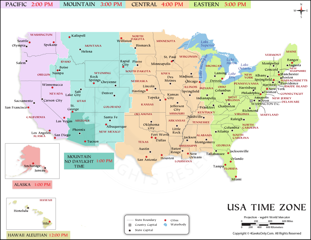 est time zone map