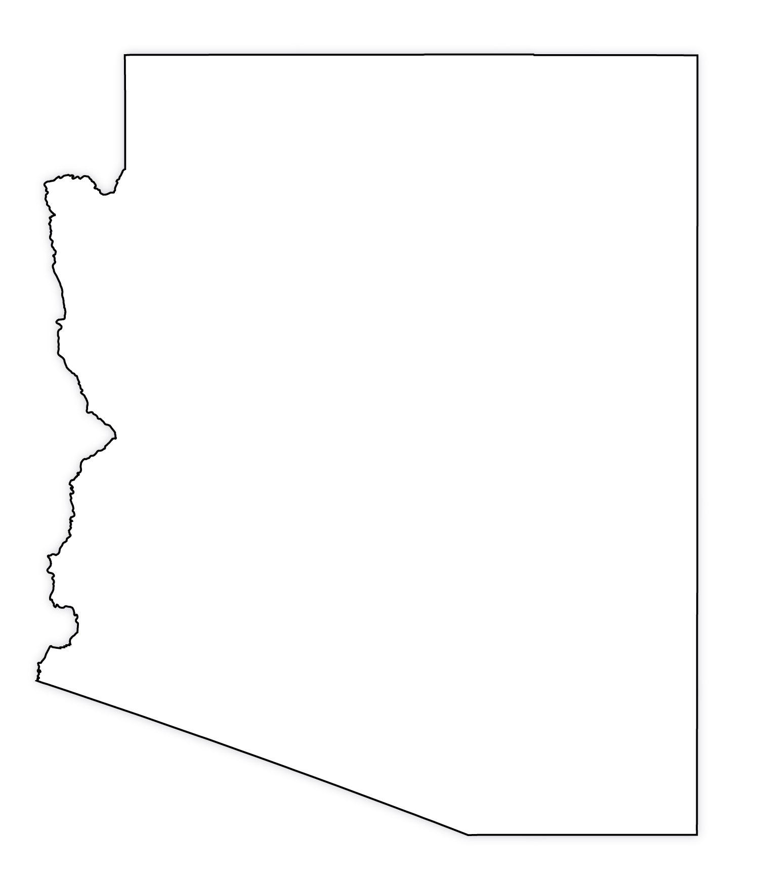 Arizona Outline Map HD
