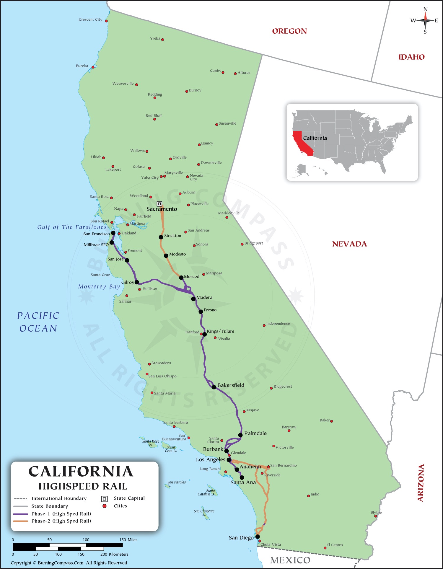 California High Speed Rail Map HD