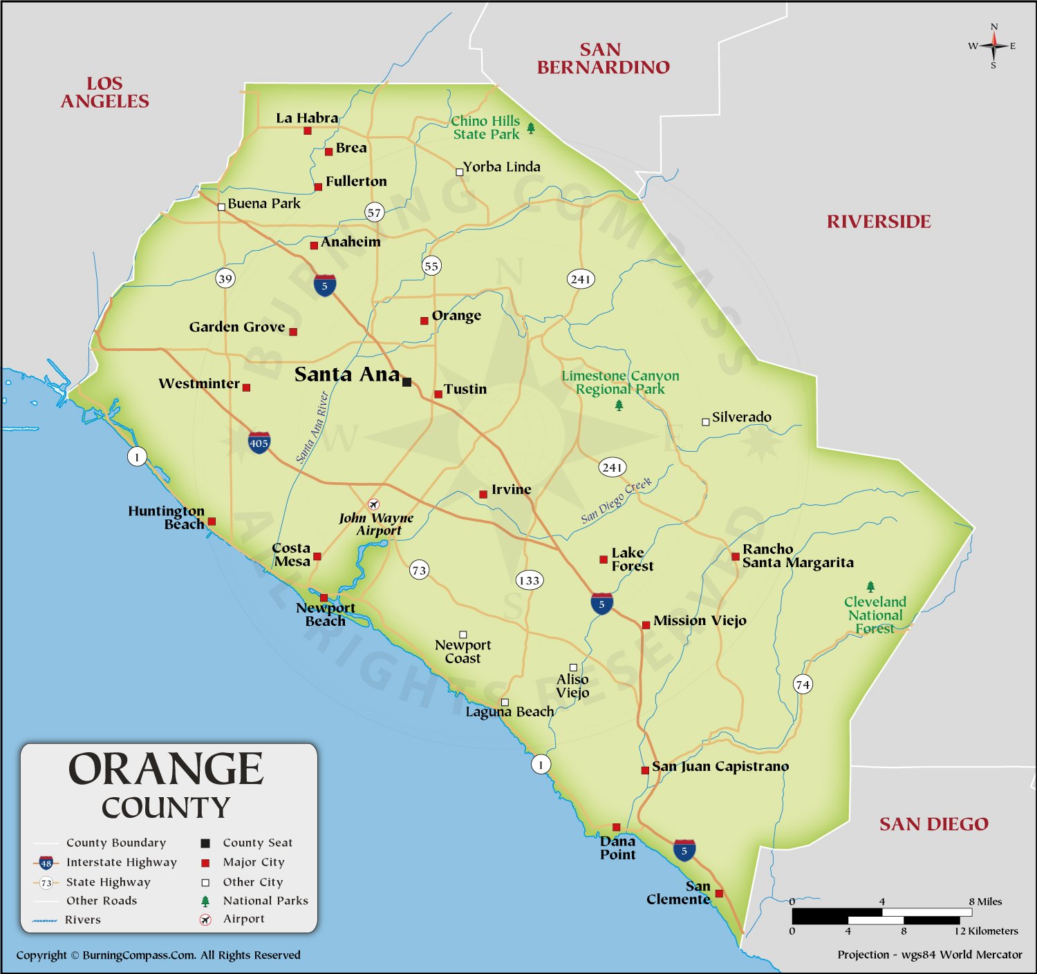 Orange County Map HD