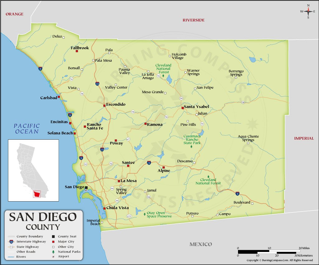 San Diego County Map