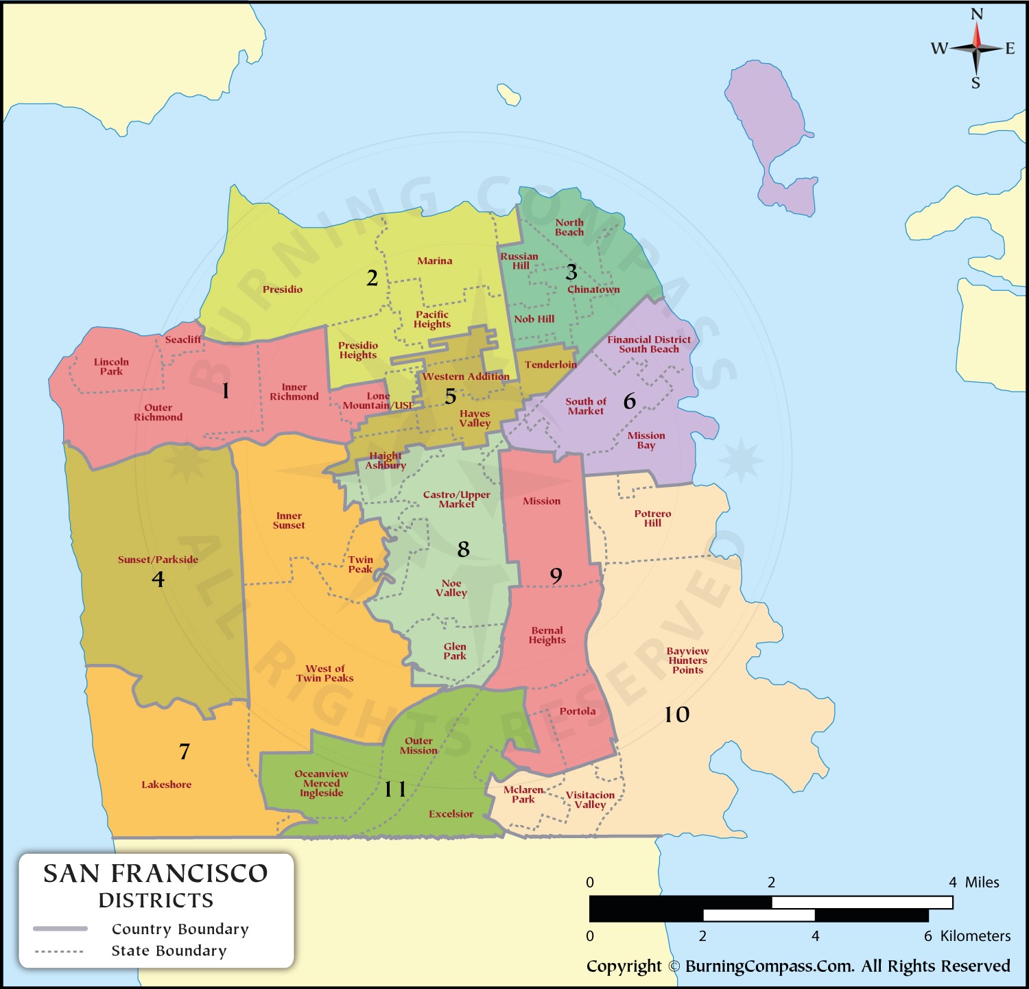 San Francisco Neighborhood Map HD