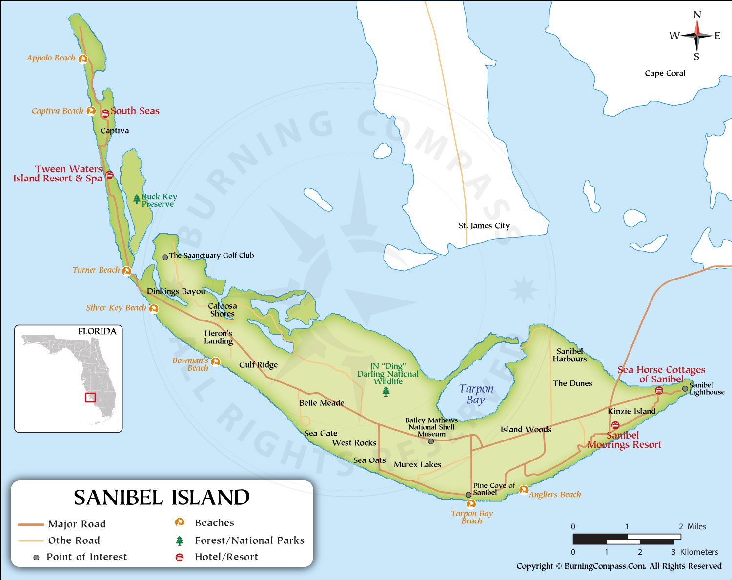 Sanibel Island Map HD