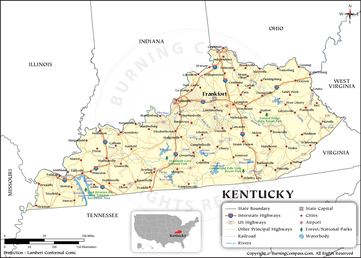 Kentucky Map HD