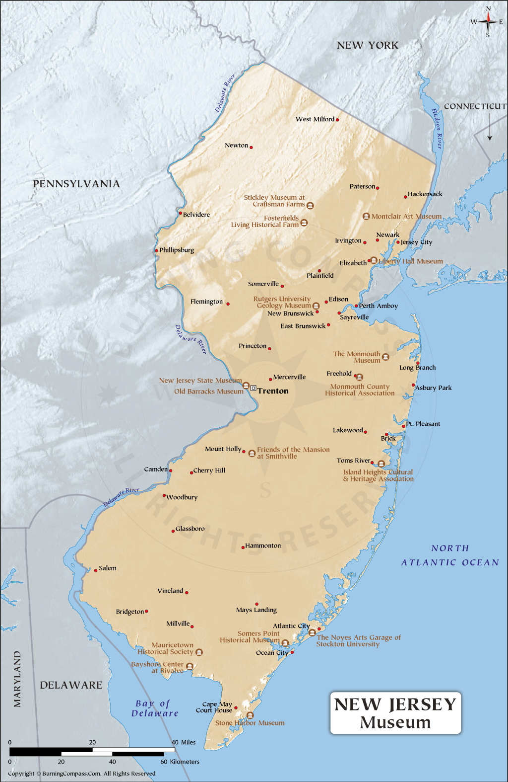 Museums in New Jersey Map, New Jersey Museums