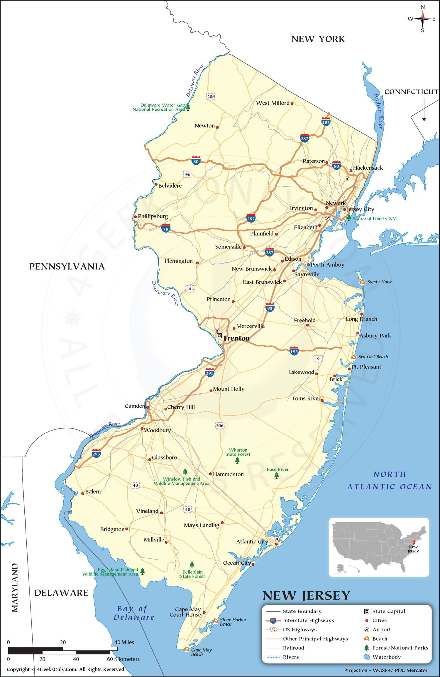 New Jersey Map HD