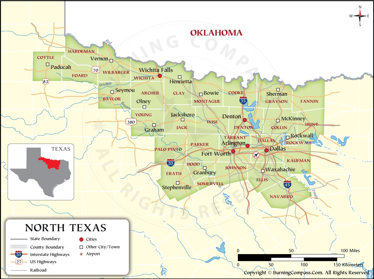 North Texas Map HD