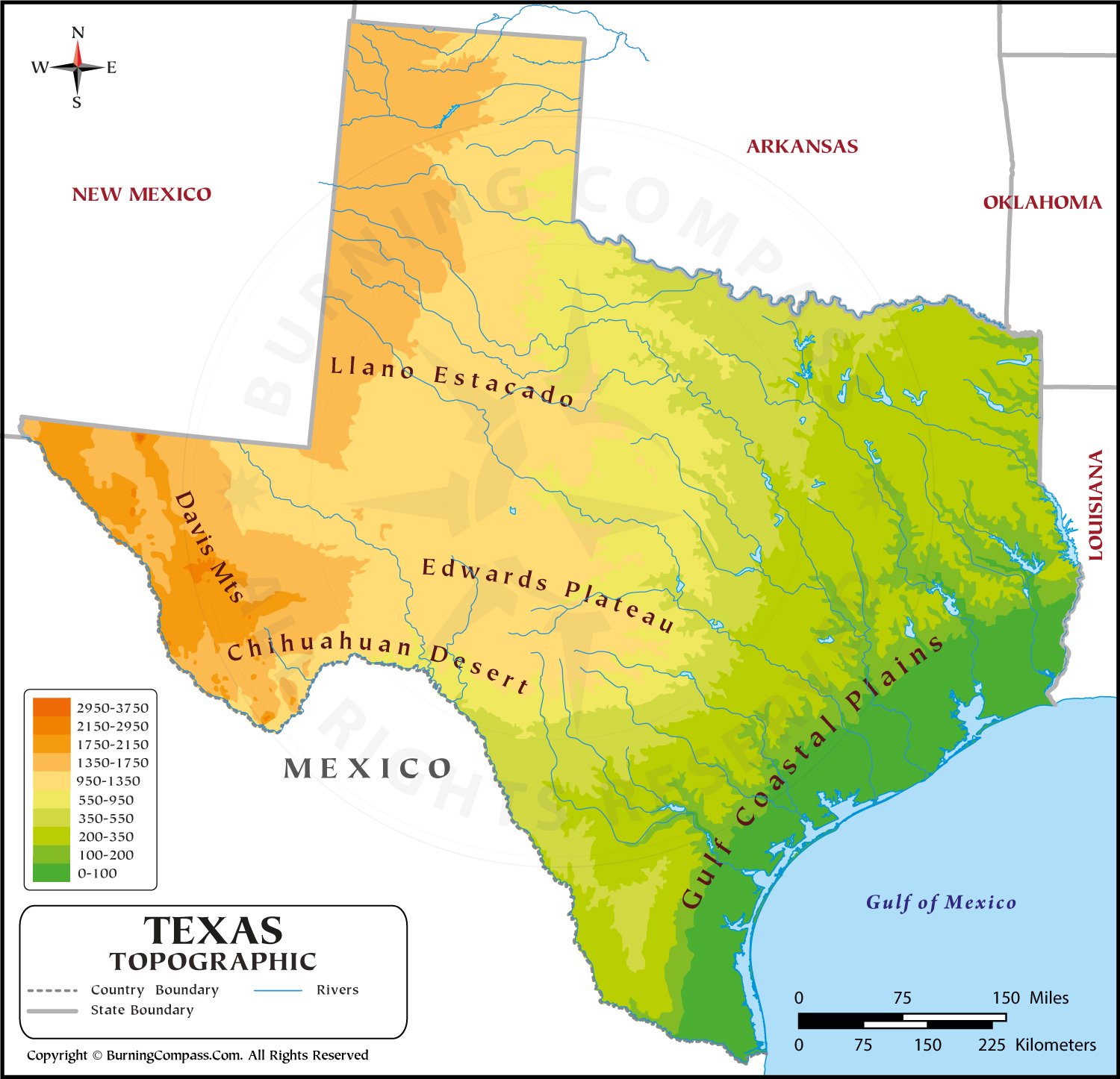 Texas Topographic Map HD