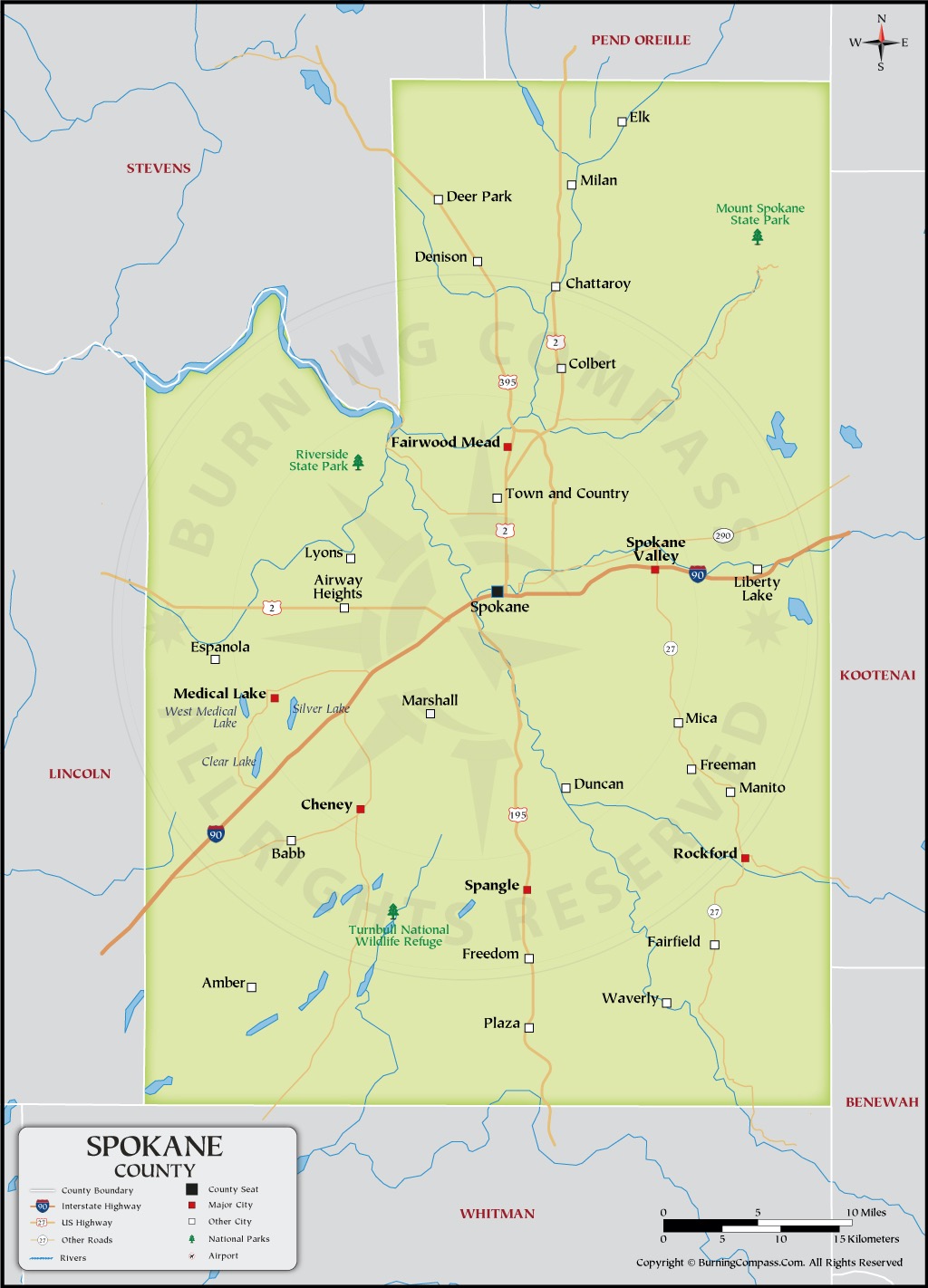 Spokane County Map