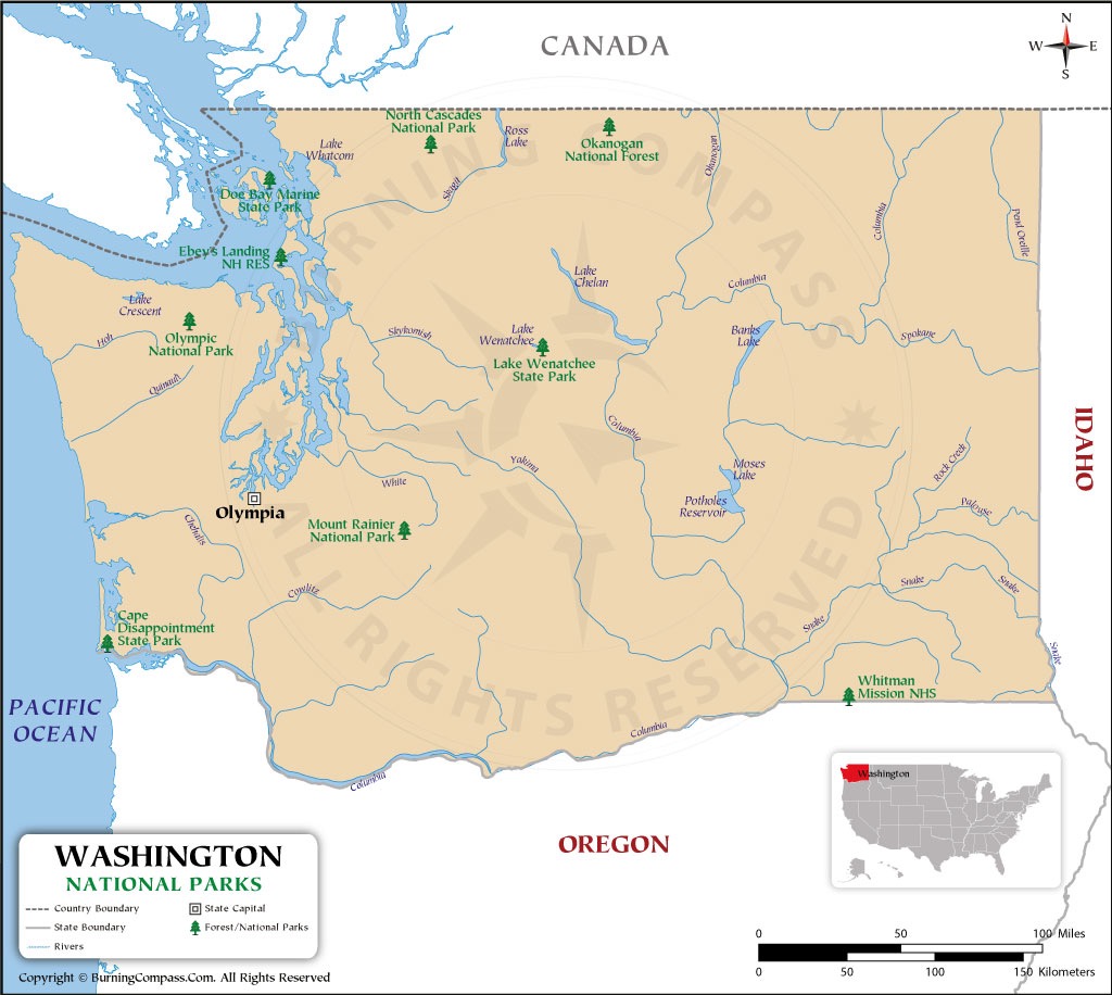 Washington National Parks Map