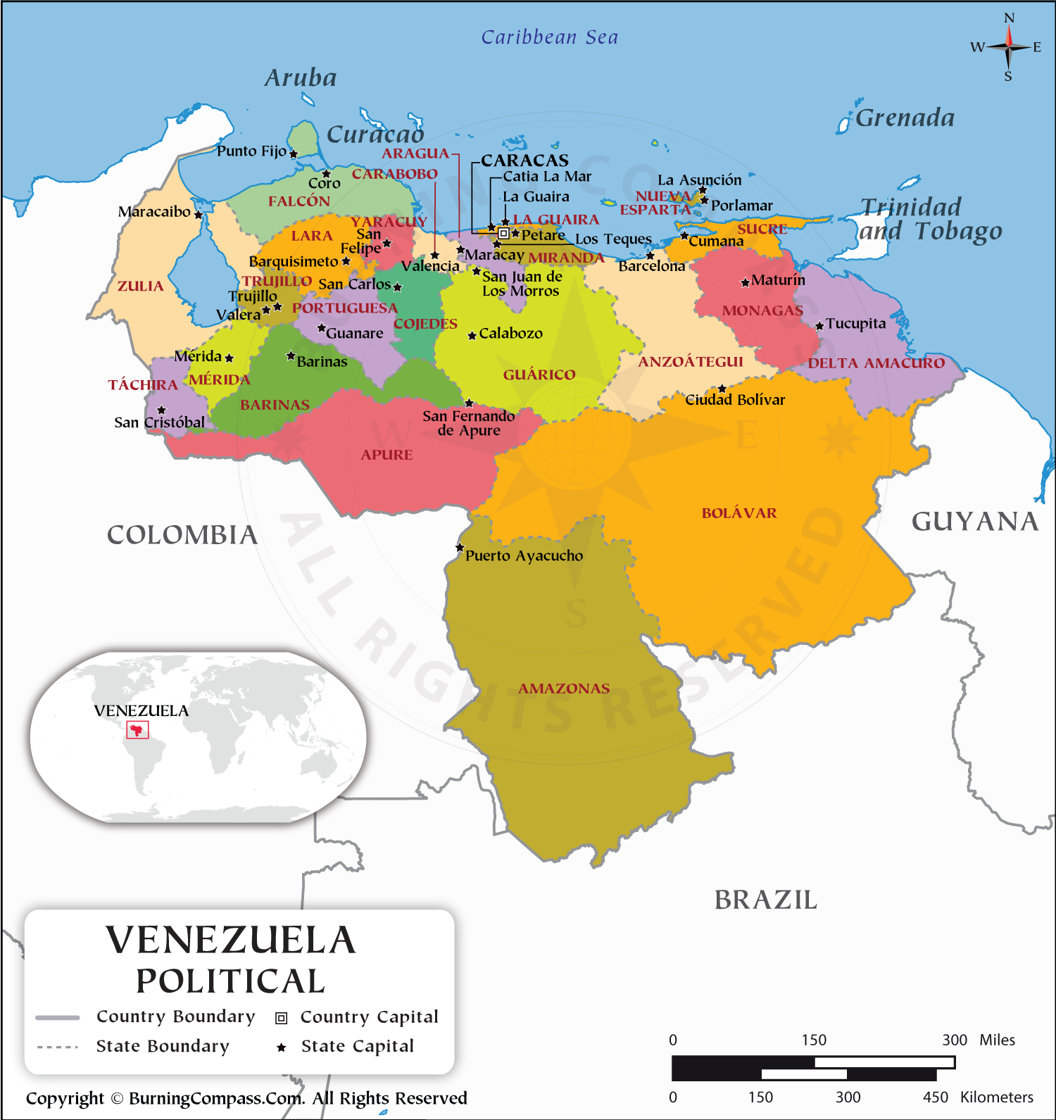 Venezuela State Map HD