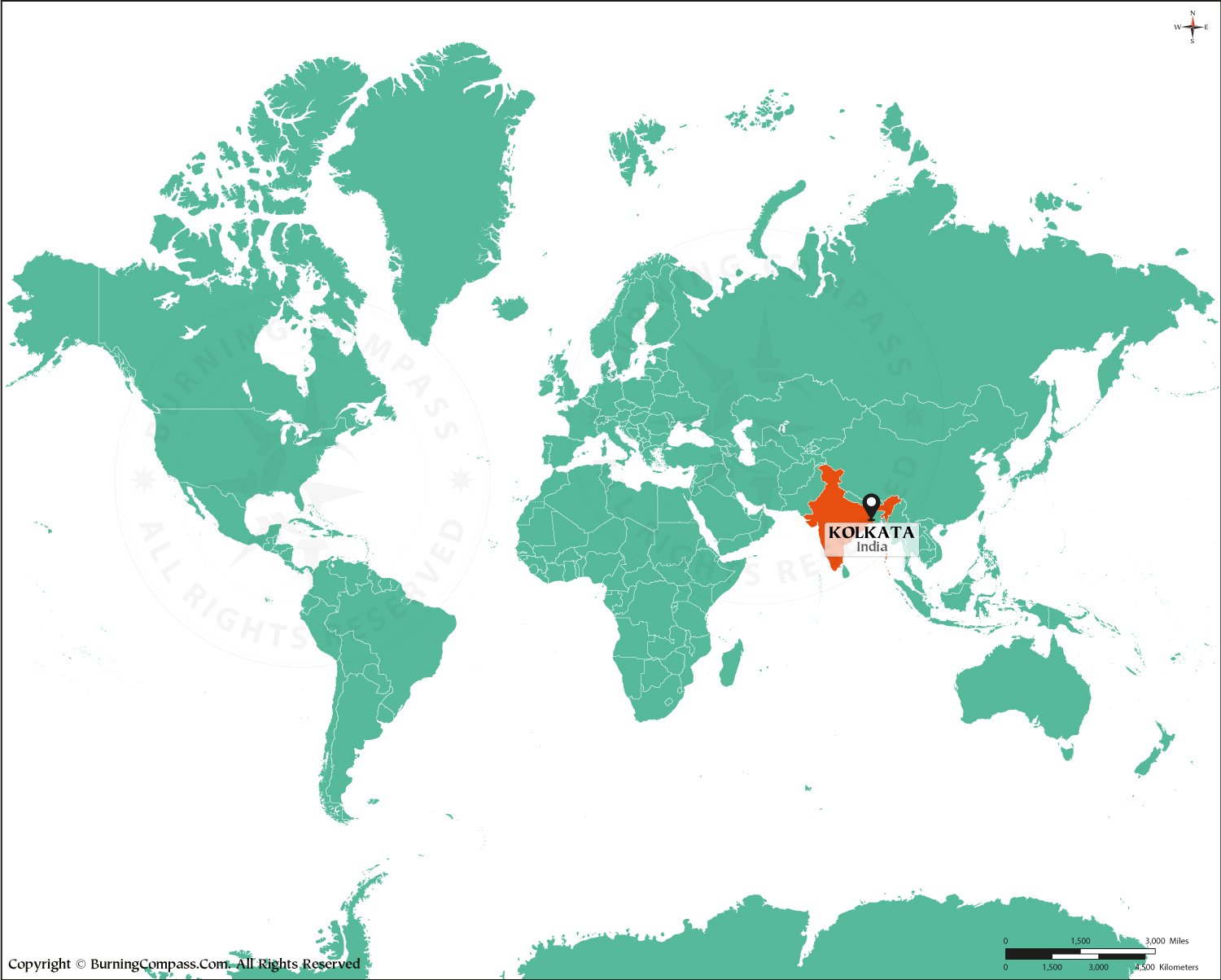 Where is Kolkata on World Map HD