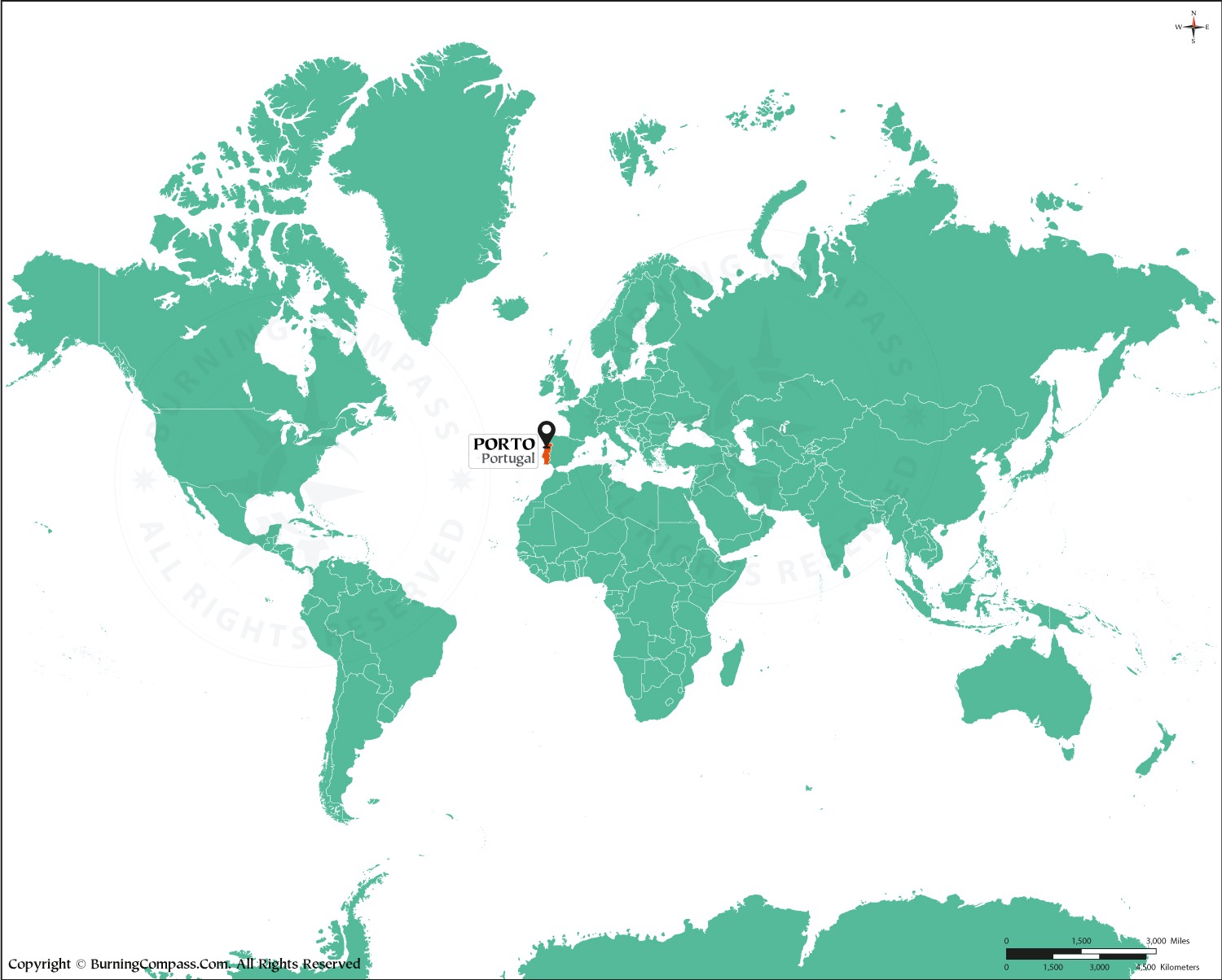 Where is Porto on World Map HD