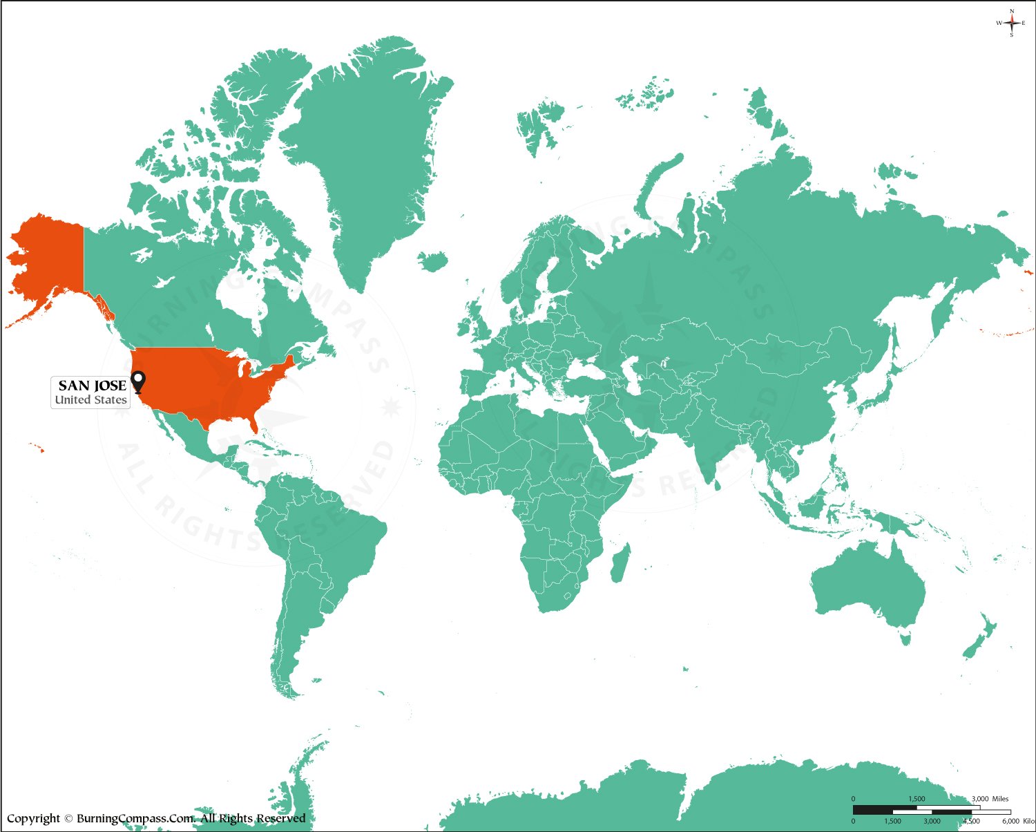 Where is San Jose on World Map HD