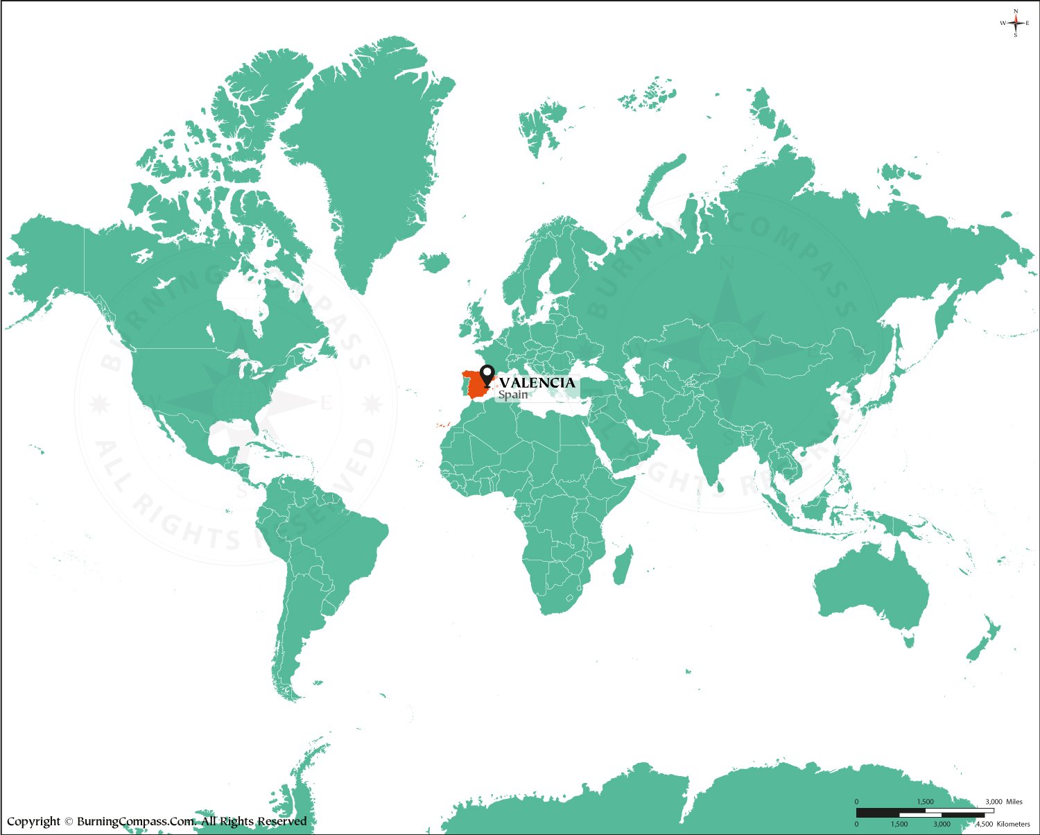 Where is Valencia on World Map HD