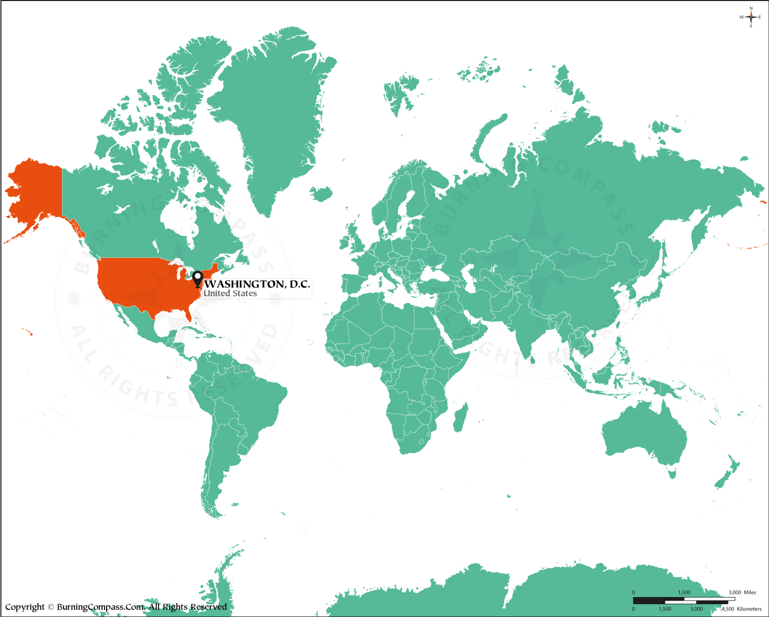 Where is Washington, D.C. on World Map HD