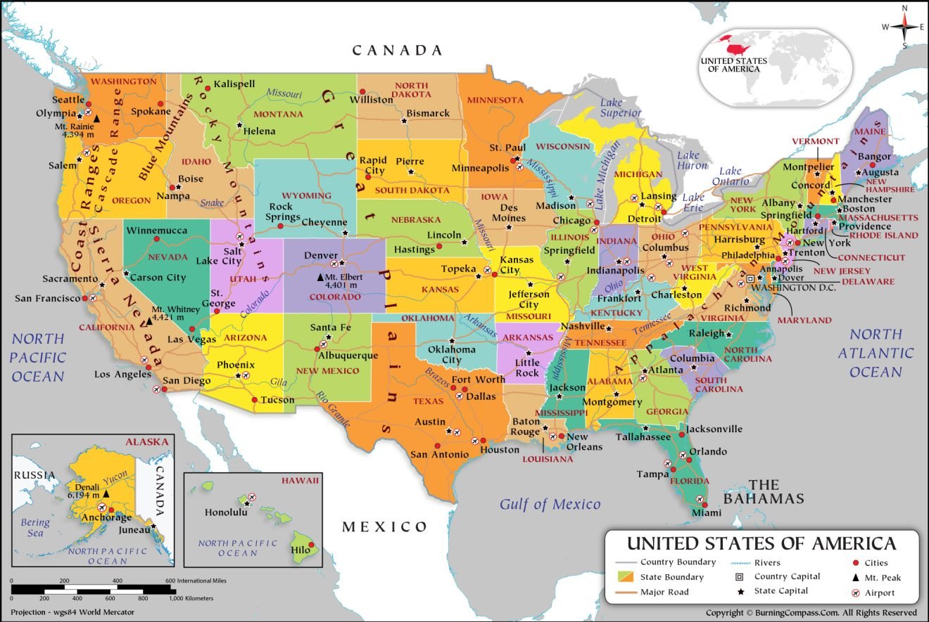 Buy US Map Online, Purchase Editable Digital USA Map